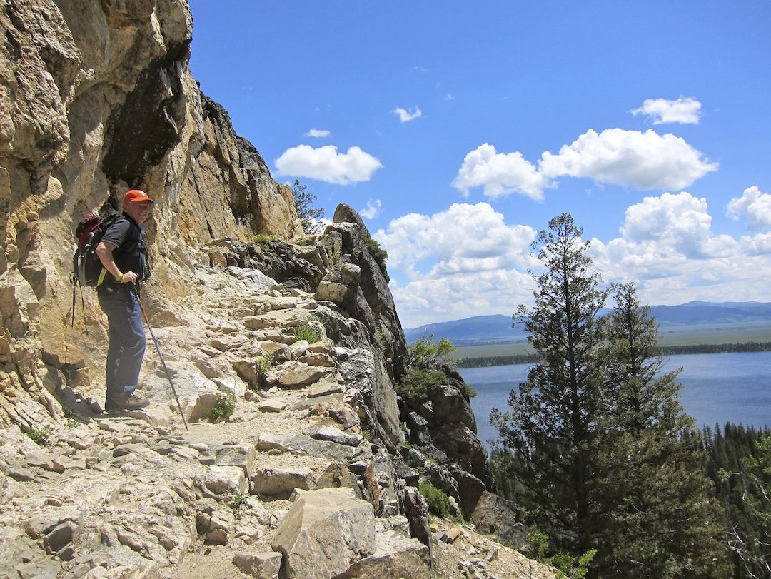 Glenn hiking on a shoot in Jackson